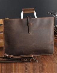 Handmade Leather Men Vintage Briefcase Handbag Laptop Bag For Men - iwalletsmen