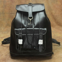 Casual Black Leather Men's Backpack College Backpack Brown 14inch Laptop Backpack For Men and Women - iwalletsmen