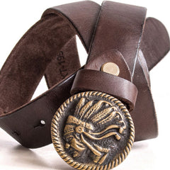 Handmade Genuine Custom Leather Mens Indian Leather Men Coffee Belt for Men - iwalletsmen