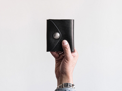 Genuine Leather Mens Cool billfold Leather Wallet Men Small Wallets Bifold for Men