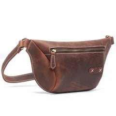 Vintage Brown Leather Men's Fanny Pack Hip Pack Waist Bag For Men - iwalletsmen