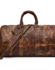 Cool Vintage Brown Leather Mens Overnight Bags Travel Bags Weekender Bags For Men - iwalletsmen