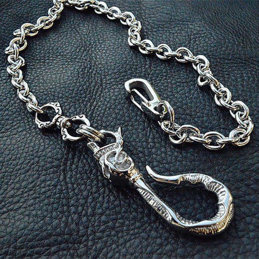 Cool Men's Stainless Steel Silver Pants Chain Biker Wallet Chain Key Chain Belt Chain For Men - iwalletsmen