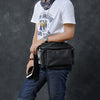 Cool Leather Mens 10" Large Black Fanny Pack Waist Bag Hip Bag for Men - iwalletsmen