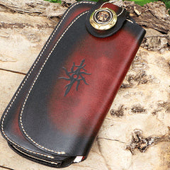 Handmade Mens Cool Leather Chain Wallet Biker Trucker Wallet with Chain - iwalletsmen