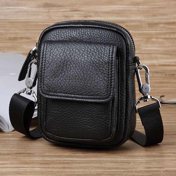 Leather Mens Cell Phone Holster Belt Pouch Mens Waist Bag Shoulder Bag for Men - iwalletsmen