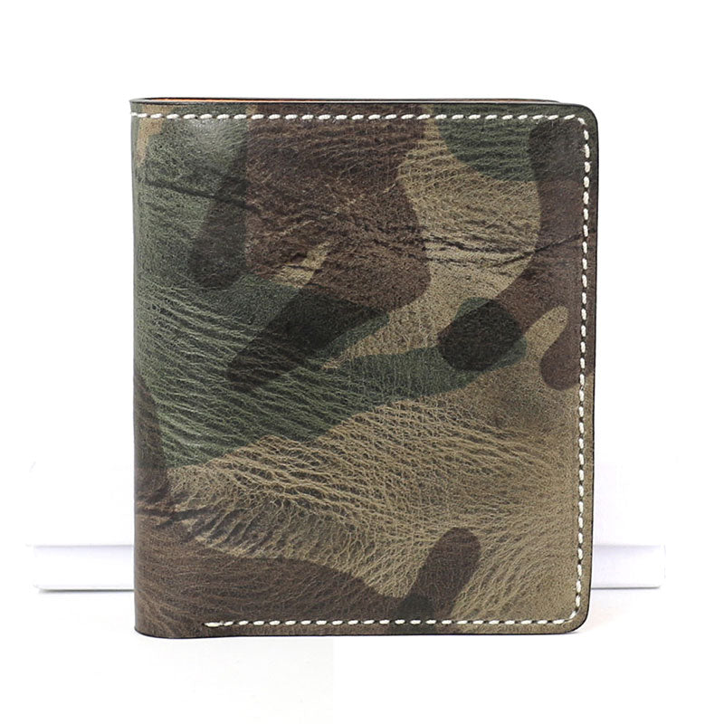 Cool Leather Mens Camouflage Small Wallet Front Pocket Wallet Slim Wallet for Men - iwalletsmen