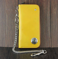 Cool Leather Men's Long Wallet with Chain Biker Chain Wallet Biker Wallet For Men - iwalletsmen
