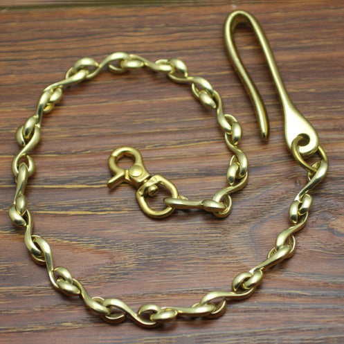 Cool Men's Handmade Brass S Hook Tail Pants Chain Biker Wallet Chain For Men - iwalletsmen