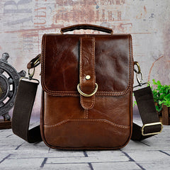 Cool Vintage Leather Mens Small Side Bag Messenger Bag Shoulder Bags for Men - iwalletsmen