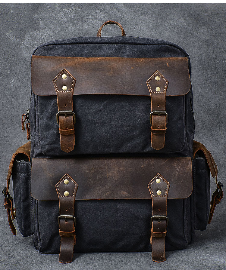 Arxus Waxed Canvas Backpack Waterproof 15.6 Inch Laptop Casual School  College Bags Travel Rucksack