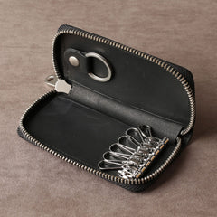 Handamde Genuine Leather Mens Cool Key Wallet Card Slim Wallet Key Holder Car Key Case for Men