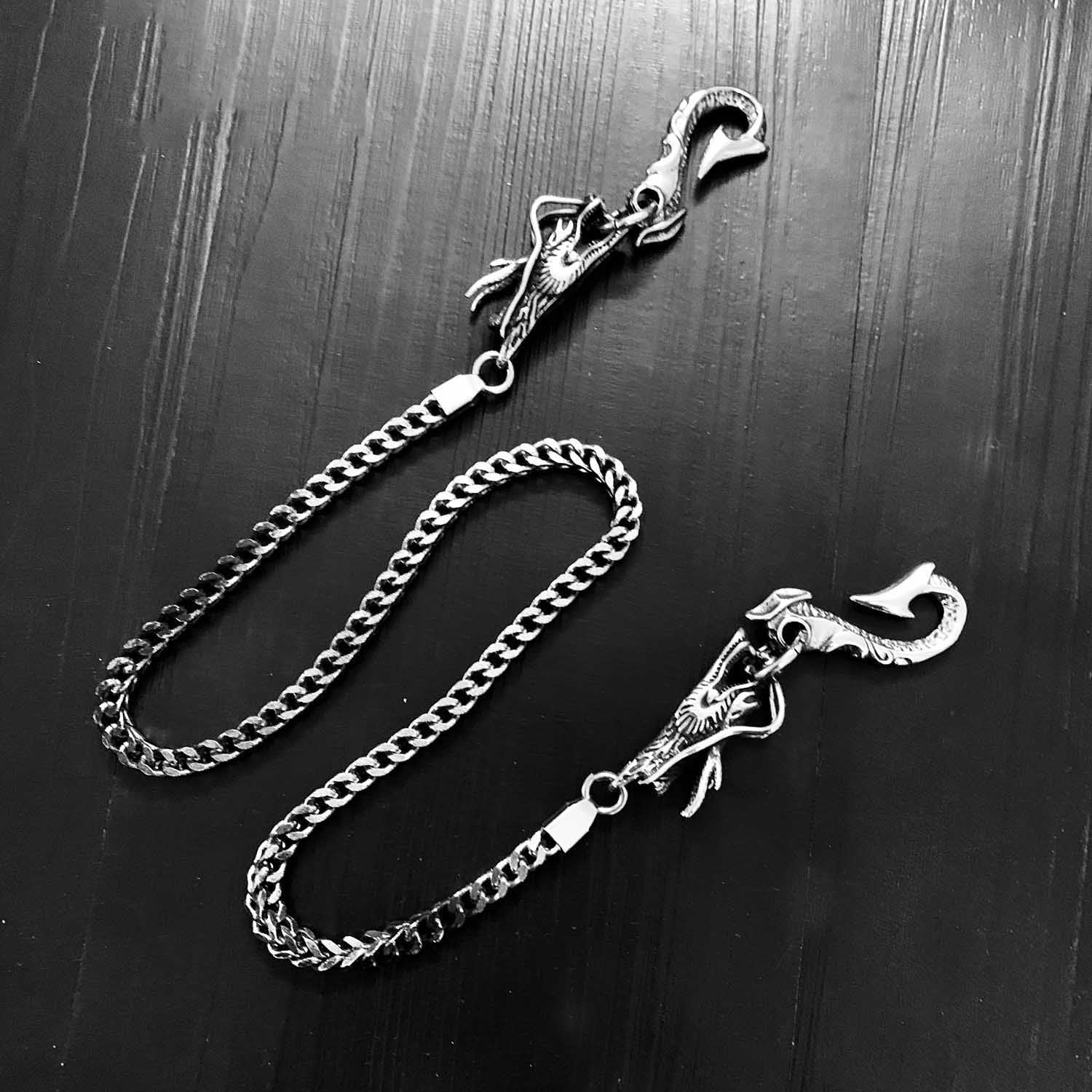 Cool Silver Tag Long Mens Pants Chain Military Tag Wallet Chain