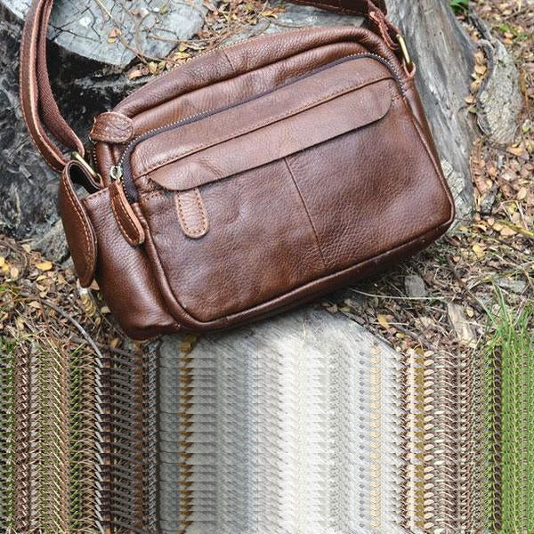 Genuine Leather Mens Small Messenger Bag Cool Crossbody Bags for men - iwalletsmen