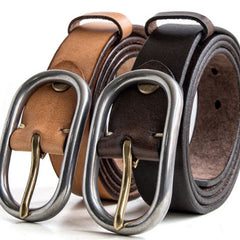Handmade Genuine Custom Leather Mens Leather Men Coffee Beige Belt for Men - iwalletsmen