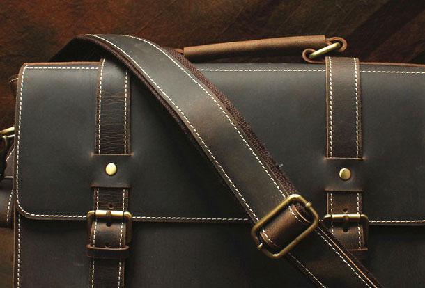 Vintage Leather Messenger Bag Briefcase Handbag Cool Shoulder Bag For Men - iwalletsmen