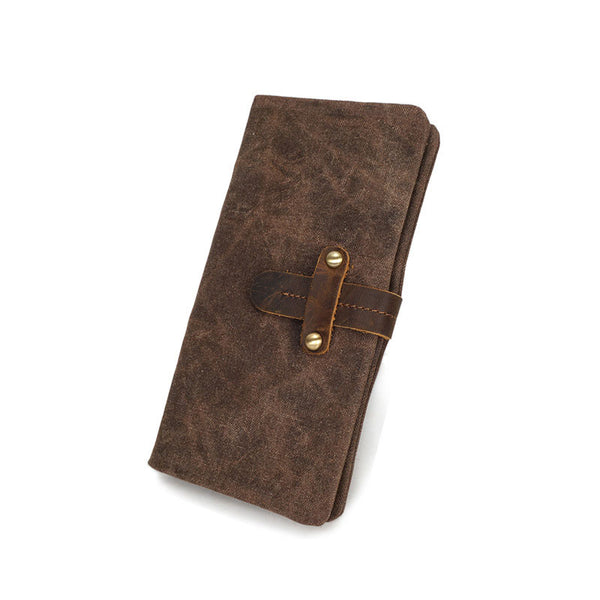 Mens Canvas Long Wallets for men Bifold Cool Men Long Wallet - iwalletsmen