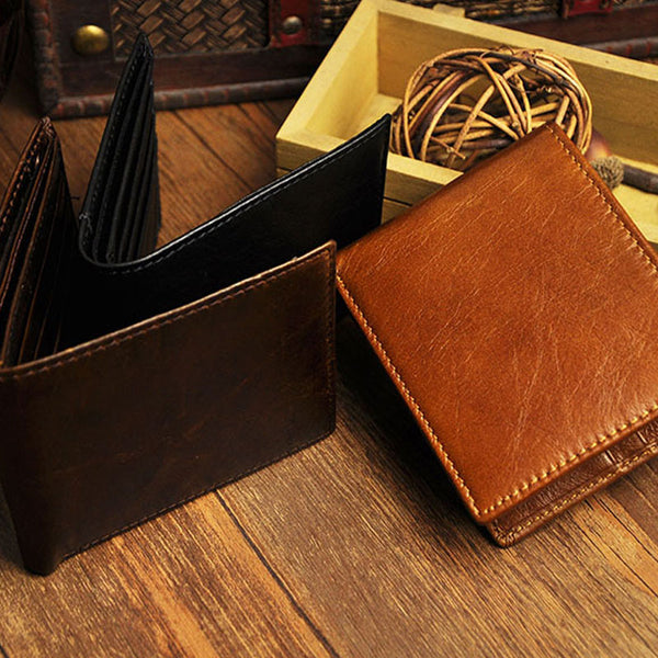 Cool Leather Mens Slim Small Wallet Slim Front Pocket Wallet for Men - iwalletsmen
