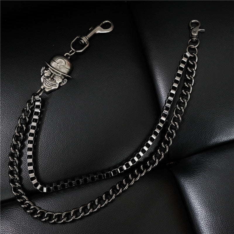 Badass Men's Black Wallet Chain Pants Chain Long Biker Wallet Chain For Men - iwalletsmen