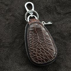 Crocodile Leather Mens Audi Volkswagen Toyota Car Key Case Car Key Holder with Belt Loop For Men - iwalletsmen