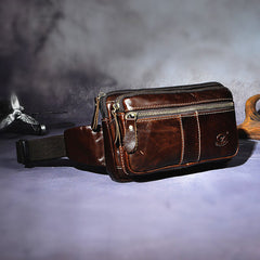 Cool Leather Mens Fanny Pack Waist Bag Hip Pack Belt Bag Bumbag for Men - iwalletsmen