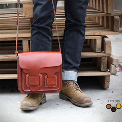 Cool Leather Mens Tan Messenger Bag Side Bag Small Shoulder Bag for Men - iwalletsmen