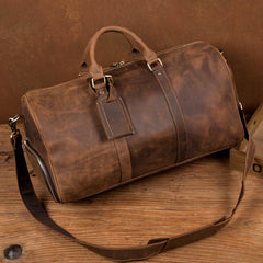 Cool Brown Mens Leather 15 inches Weekender Bag Travel Shoulder Bags Duffle  Luggae Bag for Men - iwalletsmen