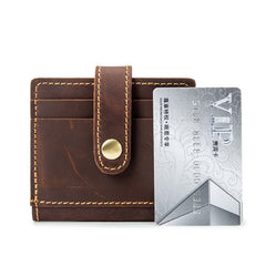 VINTAGE BROWN LEATHER MEN'S FRONT POCKET WALLETs Dark Brown SLIM CARD billfold WALLET SMALL WALLET FOR MEN - iwalletsmen