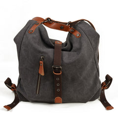 Mens Waxed Canvas Leather Tote Bag Canvas Handbag Canvas Shoulder Bag for Men - iwalletsmen