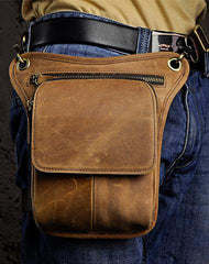 Leather Belt Pouch for Men Leg Drop Bags waist BAGs Shoulder Bag For Men - iwalletsmen