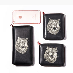 Handmade Leather Mens Cool Long Leather Wallet Bifold Clutch Wallet for Men - iwalletsmen