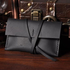 Handmade Mens Cool billfold Leather Wallet Men Small Card Slim Wallets Bifold for Men - iwalletsmen