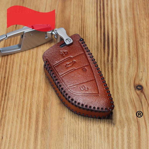 Handmade Brown Leather BMW X5X6 Mens Car Key Case BMW Car Key Holder - iwalletsmen