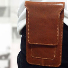Cool Slim Mens Leather Cell Phone Holsters Belt Pouch Waist Bag for Men - iwalletsmen