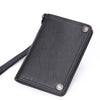 Black Small MENS LEATHER Bifold Wallet SLIM ZIPPER CLUTCH WRISTLET Brown Wallet FOR MEN - iwalletsmen