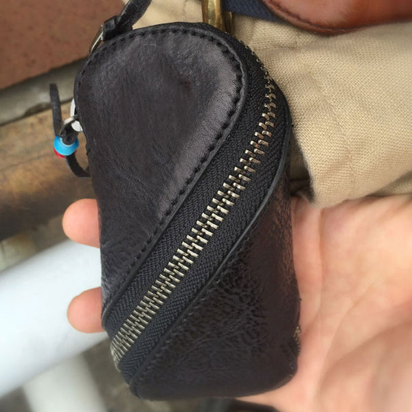 Genuine Leather Mens Cool Key Wallet Car Key Change Coin Holder Car Key Case for Men