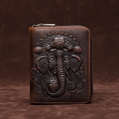 Brown Mens Leather Billfold Cards Wallets Zip Cards Wallet Card Wallet Lot of Cards Wallet for Men - iwalletsmen