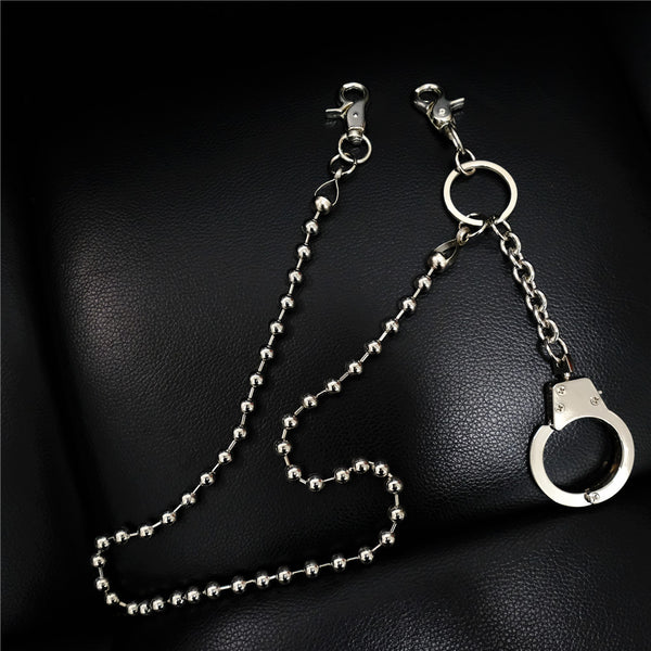 Fashion Silver Mens Long Pants Chain Biker Wallet Chain Beaded Trousers Chain For Men - iwalletsmen