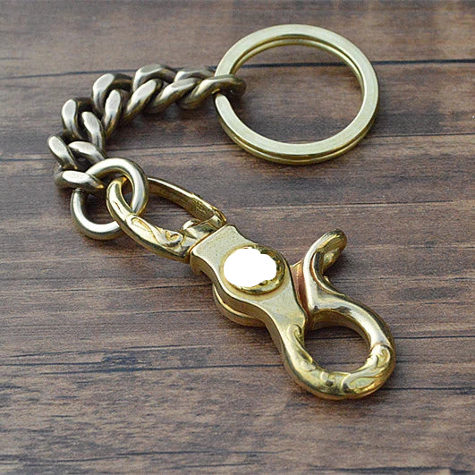 Cool Men's Brass Skull Biker Key Chain Key Holder For Men - iwalletsmen