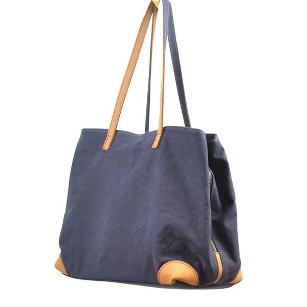 Gray Canvas Leather Mens Denim Bag Tote Bag Messenger Bag Camel Travel Bag For Men and Women - iwalletsmen