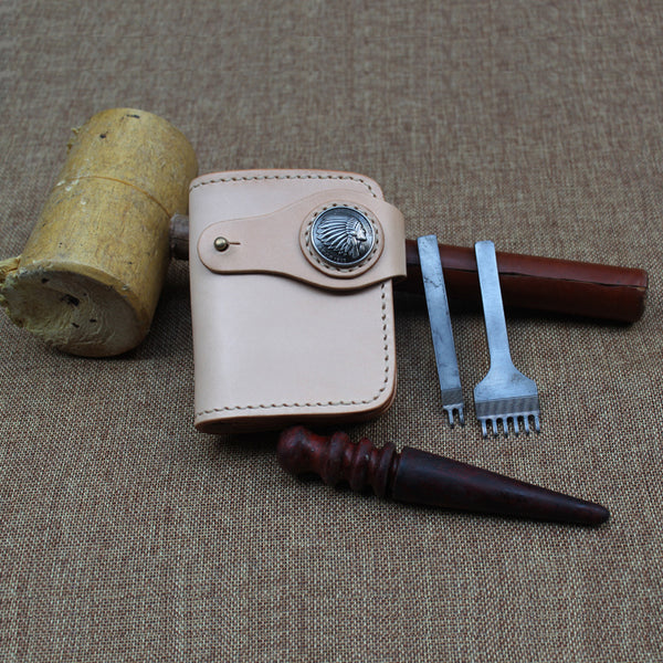 Cool Small Leather Biker Chain Wallet Mens Handmade billfold Chain Wallets - iwalletsmen