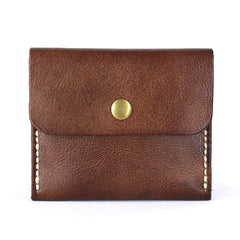 Handmade Leather Mens Front Pocket Wallet Card Wallet Slim Small Change Wallet for Men - iwalletsmen