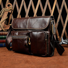 Cool Vintage Leather Mens Small Side Bag Messenger Bag Shoulder Bag for Men - iwalletsmen