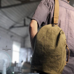 Army Green Canvas Mens Sling Bag One Shoulder Pack Sling Pack Bag For Men - iwalletsmen