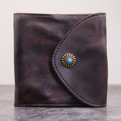 Vintage Mens Black Leather Billfold Leather Slim Wallets for Men Small Wallets for Men - iwalletsmen