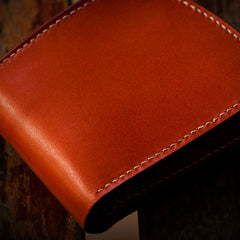 Handmade Leather Bifold Mens billfold Wallet Cool Slim Wallet Biker Wallet for Men