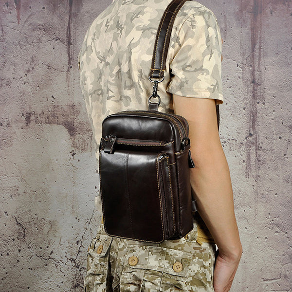 Mens Leather Side Bag Belt Pouch Holster Sling Bag Belt Case Waist Pouch for Men - iwalletsmen