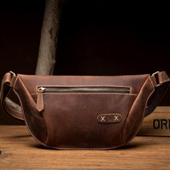 Cooll Mens Brown Leather Fanny Pack Mens Waist Bags Hip Pack Belt Bags Bumbags for Men - iwalletsmen