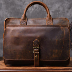 Genuine Leather Mens Cool Messenger Bag Briefcase Work Bag Business Bag for men