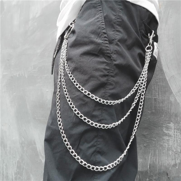 Badass White Leather Braided Long Wallet Chain Cool Punk Rock Biker Tr –  iChainWallets